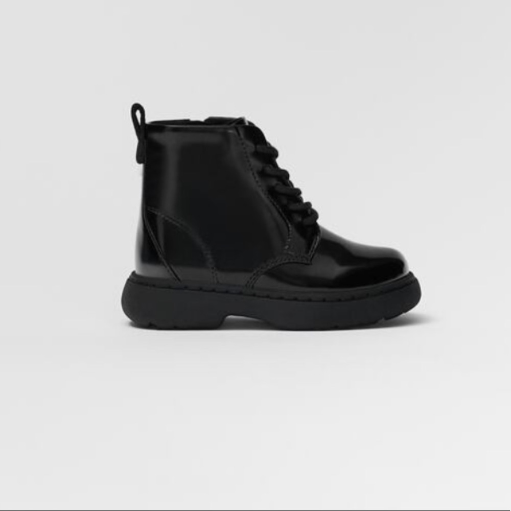 Zara toddler patent leather combat boots